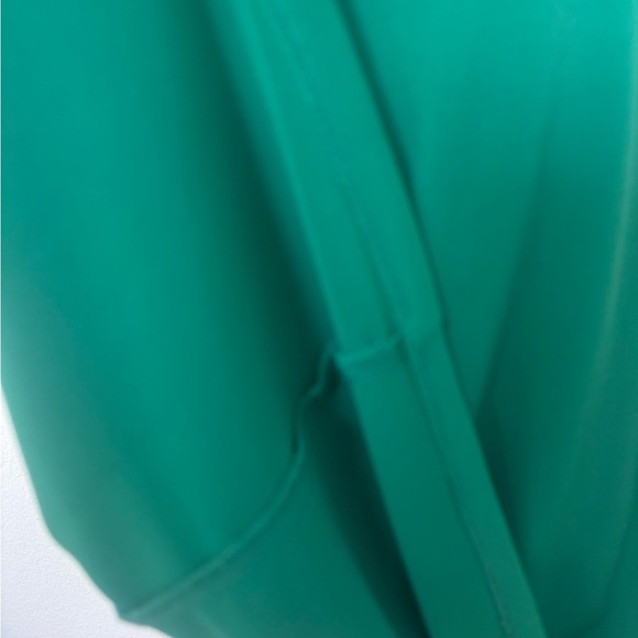 Calvin Klein Emerald Green Faux-Wrap Dress with Gold Accent - Picture 9 of 10